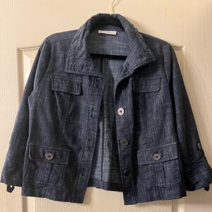 JM Collection Dark Blue Jean Jacket